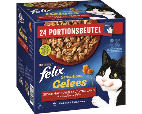 Katzenfutter nass FELIX Sensations Gelee Land Multipack 24x85 g