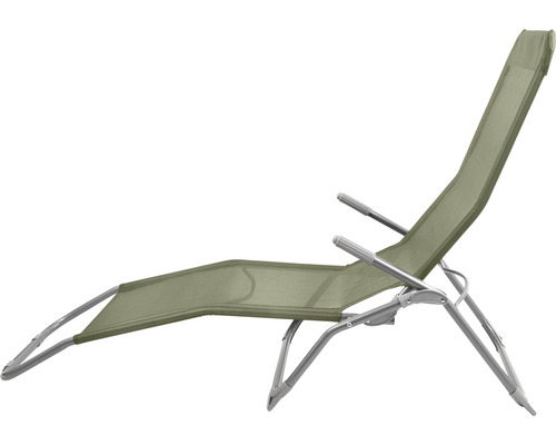 Gartenliege mit verstellbarer Rückenlehne und Armlehnen