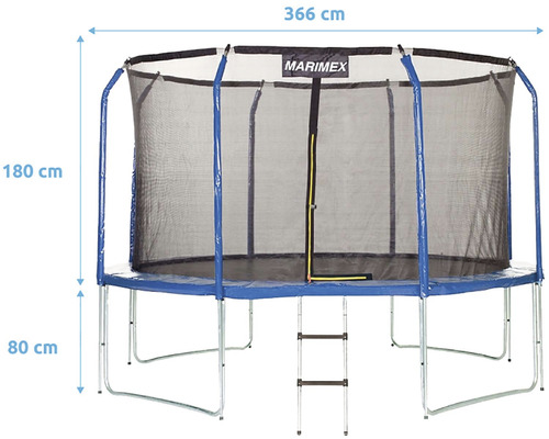 Marimex Trampolin mit Sicherheitsnetz und Leiter, Durchmesser 366 cm