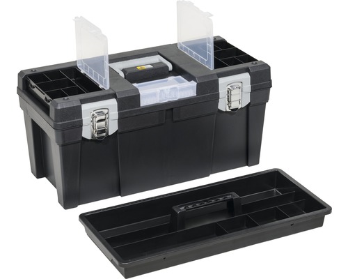 Geöffneter Werkzeugkasten mit herausnehmbarem Einsatz