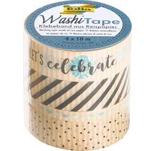 Rolle mit vier Washi Tapes aus Reispapier, je 10 Meter lang