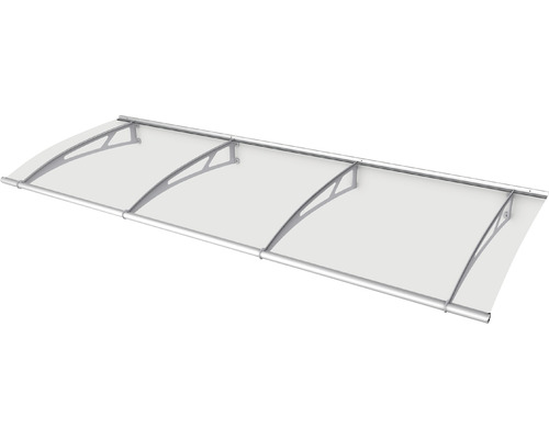 Vordach mit Aluminiumrahmen und transparenter Abdeckung