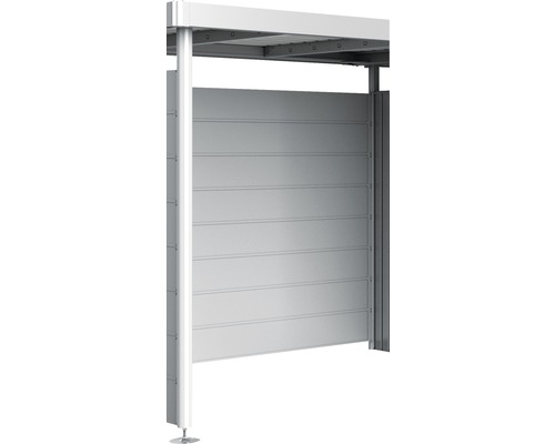 Rückwand Biohort für Seitendach zu Gartenhaus HighLine H2-H5 silber-metallic Metallfahrradunterstand mit horizontalen Wandpaneelen