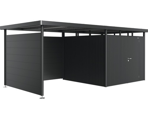 Metall Gerätehaus mit Flachdach und Tür