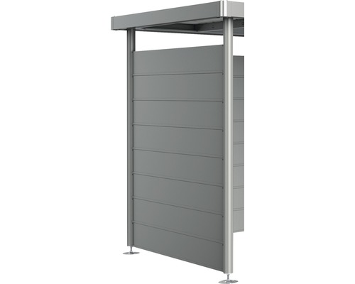 Seitenwand Biohort für Seitendach zu Gartenhaus HighLine H2 quarzgrau-metallic Sichtschutzwand aus Metall mit horizontalen Streben