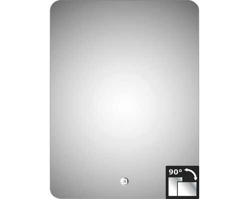 LED-Lichtspiegel DSK Silver Moon mit Alurahmen eckig 60x80 cm