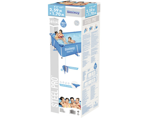 Verpackung eines rechteckigen Bestway Steel Pro Frame Pools