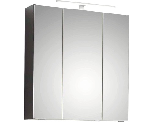 Spiegelschrank Pelipal Capri Saskia I 3-türig 65x16 x70 cm grau matt Spiegelschrank mit drei Türen und Beleuchtung
