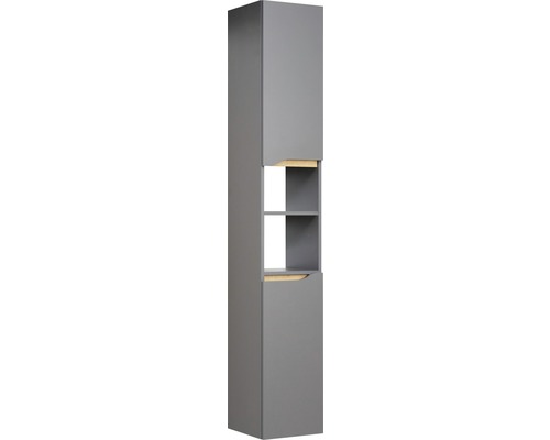 Hochschrank Pelipal Capri 185,5x30x33 cm grau matt Hochschrank mit zwei Türen und offenem Fach