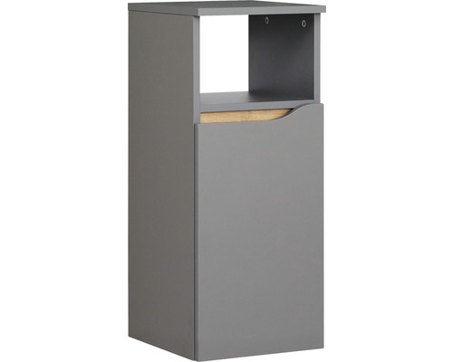 Grauer Hängeschrank mit Tür und offenem Fach