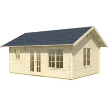 Holzgartenhaus mit Doppeltür und Fenstern