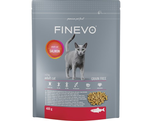 Katzenfutter trocken FINEVO Adult Cat Lachs getreidefrei 400 g