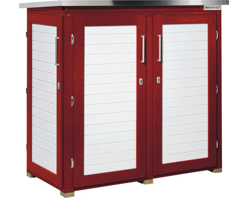Gartenschrank weka Terrassen Q 160x75x161 cm rot-weiß Gartenschrank weka Terrassen Q 160x75x161 cm rot-weiß