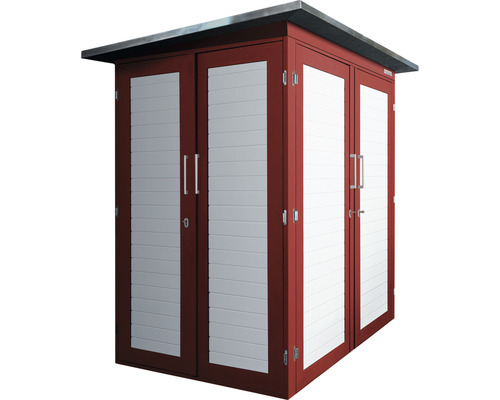 Gartenschrank weka Kompakt Q 200x125x217 cm rot-weiß Gartenschrank weka Kompakt Q 200x125x217 cm rot-weiß