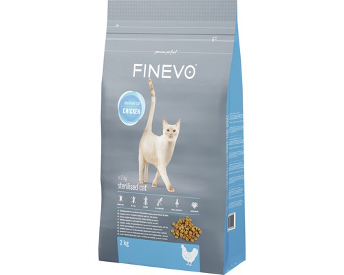 Katzenfutter trocken FINEVO Sterilised Cat Huhn 2 kg Finevo Katzenfutter für sterilisierte Katzen mit Huhn in 2 kg Packung