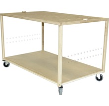 Holzregalwagen mit Rollen und zwei Ebenen