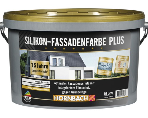 HORNBACH Silikonfarbe Silikon-Fassadenfarbe Plus weiß 10 l HORNBACH Silikonfarbe Silikon-Fassadenfarbe Plus weiß 10 l
