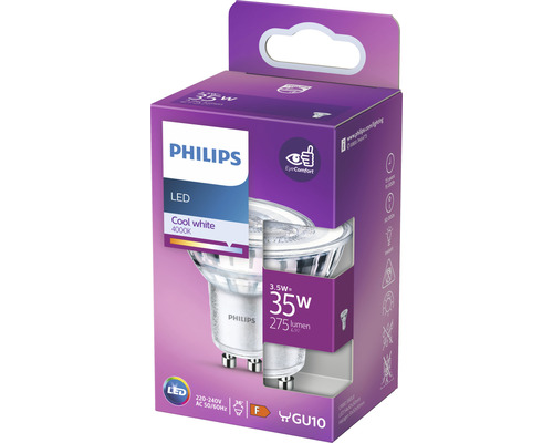 Philips LED Lampe GU10, 3,5 Watt, 4000 Kelvin, Kaltweiß in Verpackung