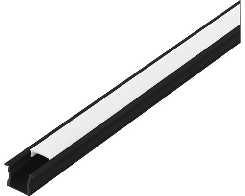 LED Stripe Profil Schiene 1 m Serie Recessed Profile 2 schwarz-weiß LED-Profil aus Aluminium mit Abdeckung
