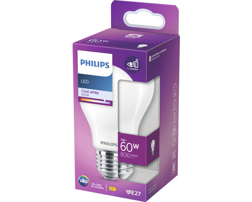 LED Lampe Philips E27/7W(60W) 806 lm 4000 K Birnenform Neutralweiß