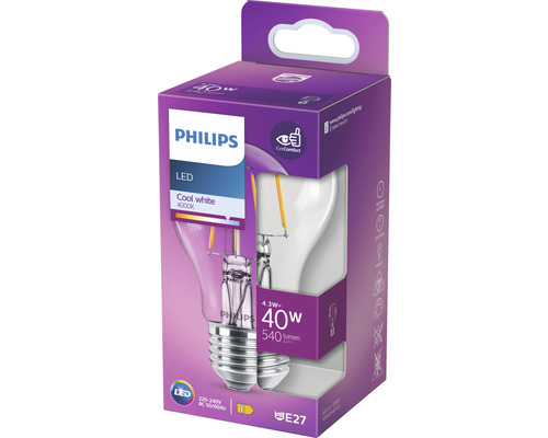 LED Lampe Philips E27/4,3W(40W) 540 lm 4000 K Birnenform Neutralweiß