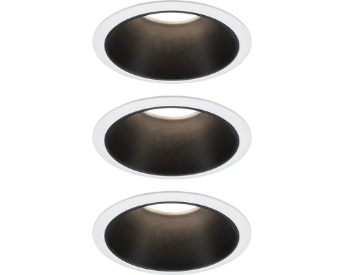 LED Einbauleuchten-Set IP44 dimmbar 3x6,5W 3x460 lm 2700 K warmweiß Cole weiß schwarz Ø 80/88 mm 230V 3 Stück