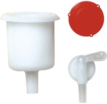 Zubehör für IBC Container: Auslaufhahn, Behälter und Deckel