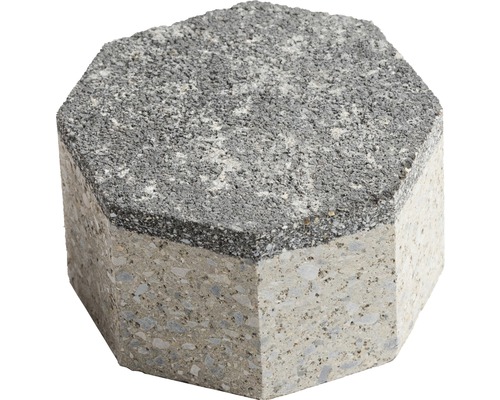 Kreisstein Antik Zentrumstein rauchquarz Ø ca. 14,6 cm Achteckiger Betonpflasterstein