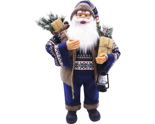 Dekofigur Lafiora Weihnachtsmann H 80 cm blau