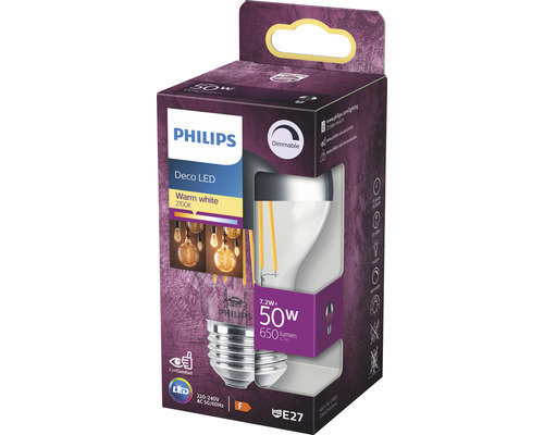 LED Kopfspiegellampe Philips E27/7,2W(48W) 650 lm 2700 K warmweiß Birnenform