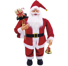Dekorativer Weihnachtsmann mit Geschenkesack und Glocke