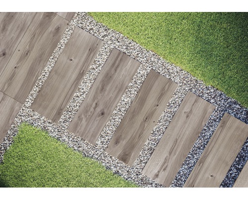 FLAIRSTONE Feinsteinzeug Terrassenplatte Wood Mocca rektifizierte Kante 120 x 40 x 2 cm-0