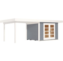 Gartenhaus weka Designhaus 126 B+ Gr. 1 hohes Durchgangsmaß 195 cm, mit Fußboden und Schleppdach 645 x 314 cm grau