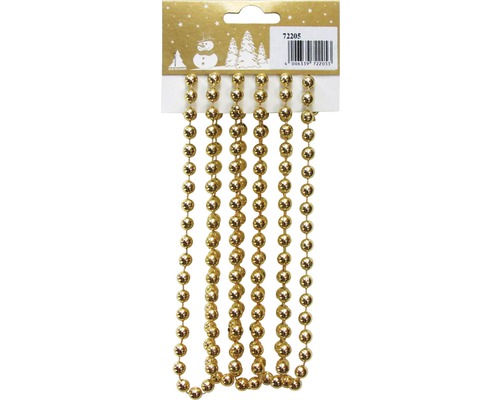 Christbaumschmuck Girlande Kugelkette 180 cm gold