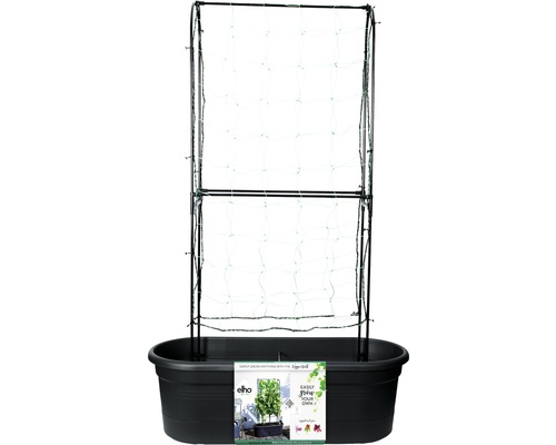 Blumenkasten elho Veggie Wall Kunststoff 74,5x24x26 cm schwarz inkl. Pflanzwand Pflanzkasten mit Rankhilfe für den Garten