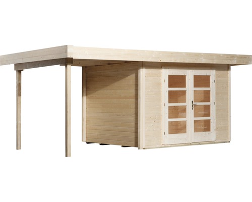 Holzgartenhaus mit Doppeltür und Vordach