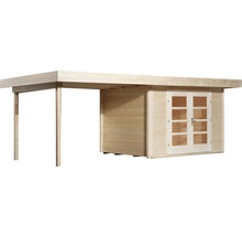 Holzgartenhaus mit Anbau und Doppeltür