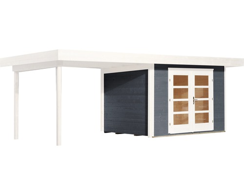 Holz Gartenhaus mit Carport und Doppeltür