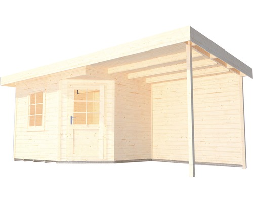 Holzgartenhaus mit Vordach