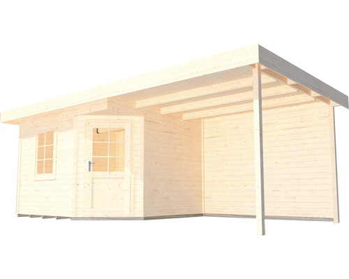 Holzgartenhaus mit Überdachung