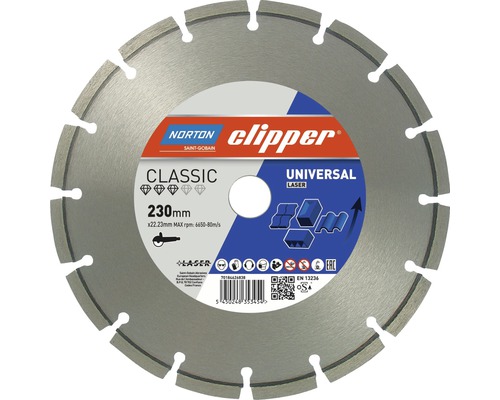Diamanttrennscheibe Norton Clipper Classic Uni Laser Ø 350 (20) mm, 1 Stück Norton Clipper Trennscheibe mit 230 Millimeter Durchmesser