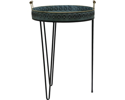 Dekorationstisch mit Tablett und Metallgestell