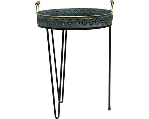 Beistelltisch mit Metallgestell und Tablett