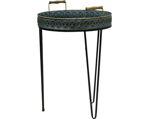 Dekotisch mit ovaler Ablage und Metallgestell