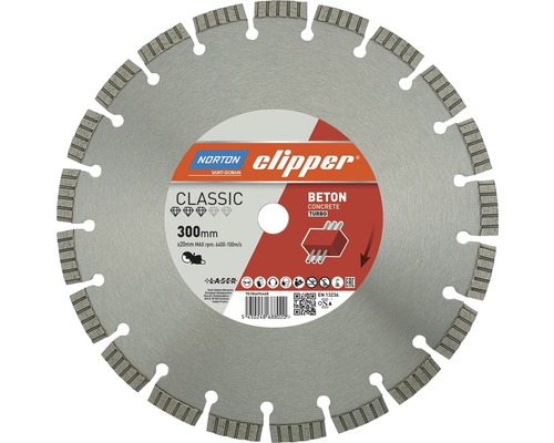 Diamanttrennscheibe Norton Clipper Classic Beton Turbo Ø 350 (20) mm, 1 Stück Norton Clipper Classic Betonsägeblatt, 300 mm Durchmesser