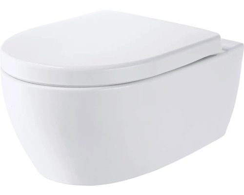Wandtiefspülklosett-Set Geberit iCon CG05040000 ohne Spülrand weiß mit WC-Sitz