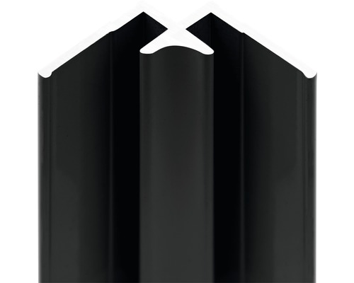 Innen-Eckverbinder Schulte Decodesign 2550 mm schwarz für 3 mm Duschrückwände Schwarzes Eckprofil für den Innenausbau