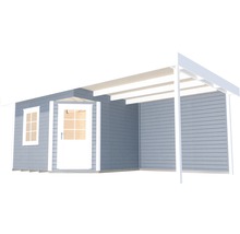 Gartenhaus weka Designhaus 213 B+ Gr. 2 hohes Durchgangsmaß 195 cm, mit Fußboden und Schleppdach 645 x 358 cm grau