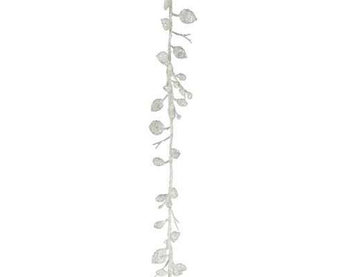 Kunstpflanzen-Miniblattgirlande mit Glitter Länge: 180 cm weiß