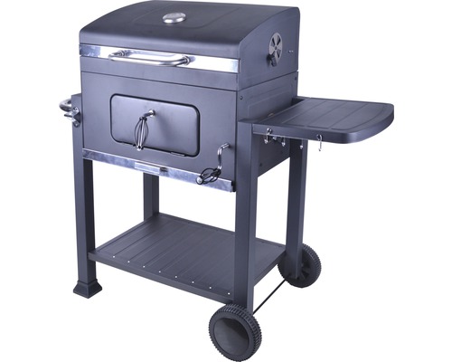 Holzkohlegrill mit Ablagefläche und Rädern